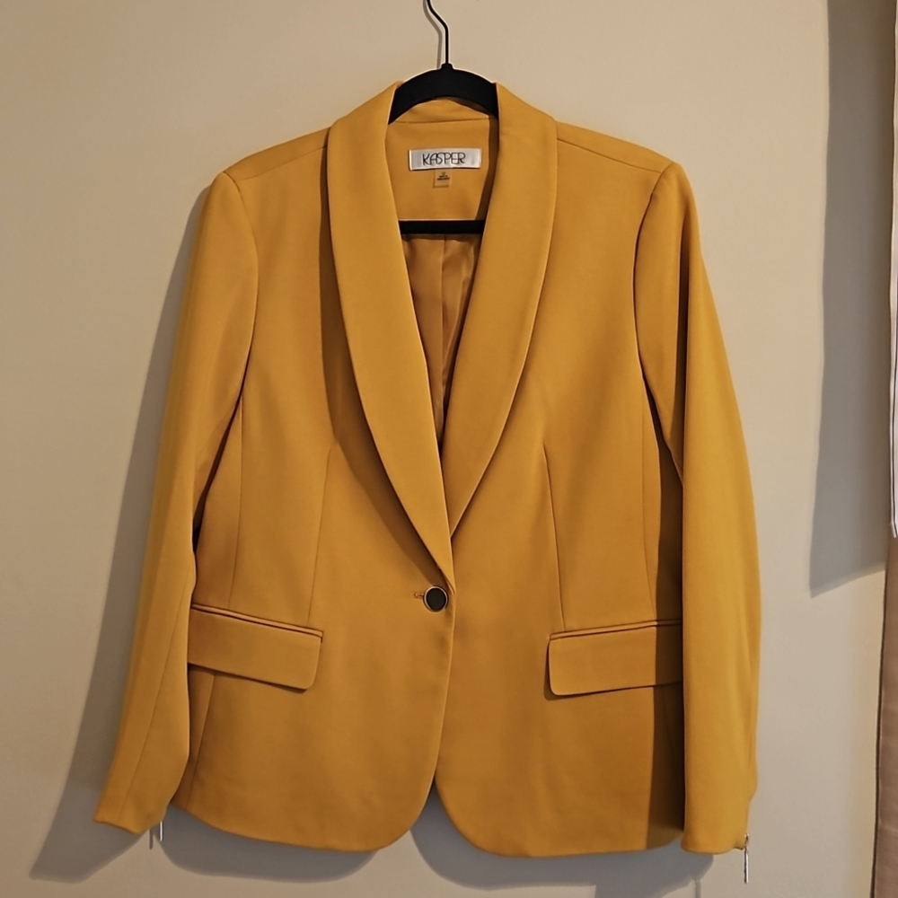 Kasper knit fall gold jacket